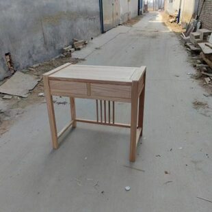 新中式小书桌白茬全实木俄榆木学习桌家用免漆儿童课桌写字培训桌