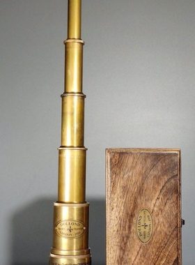 古玩回流纯铜手工单筒望远镜伸缩式复古高清望眼镜古董收藏