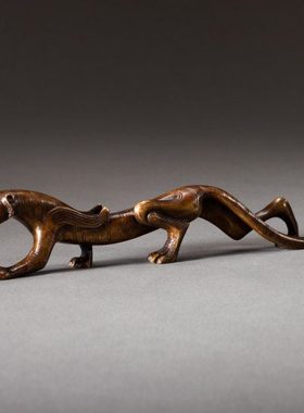 走虎笔架 铜器 笔搁 文房铜器 书房用品 中国艺术 实用收藏把玩