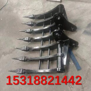 75挖掘机锰钢翻地松土耙子多齿除草耙子可定制宽度勾机翻地耙重工
