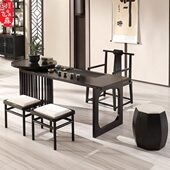 新中式 茶桌椅组合简约实木现代禅意茶台功夫茶会客洽谈桌民宿别墅