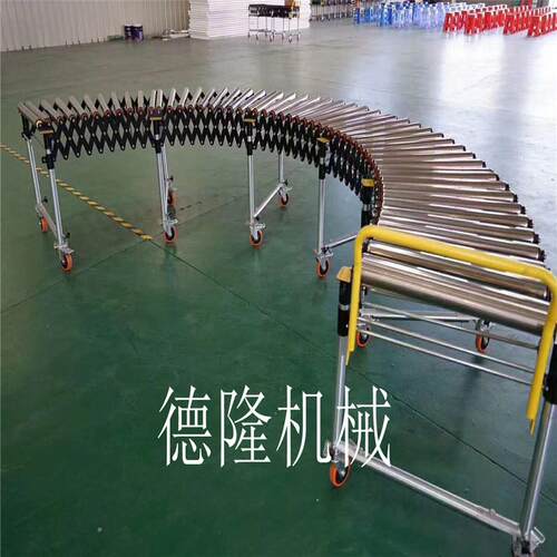 无动力滚辊筒线伸缩滚筒输送线 可延长拉伸 弯曲辊筒伸缩输送机带