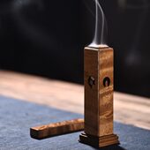 立式 礼品 金丝楠木香炉无相佛禅意香熏炉木制室茶道熏香炉古典中式