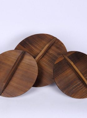 F^木锅盖家用圆形炒锅盖加厚实木锅盖农村大锅盖水缸盖杉木锅盖批