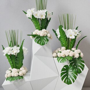 玻璃钢落地花瓶商场酒店美陈装 饰品现代组合花盆售楼处插花器摆件