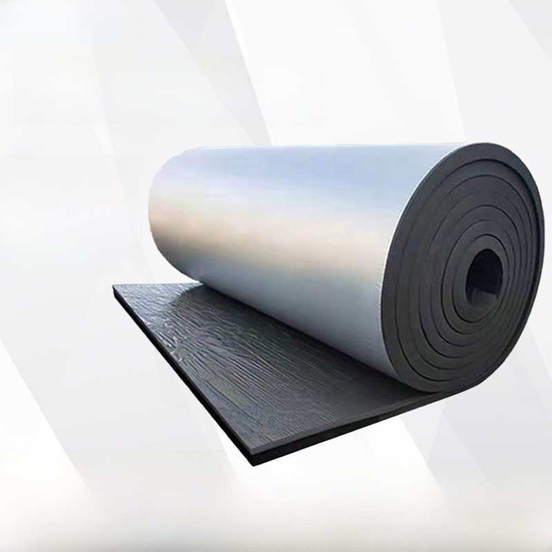 压花铝箔自粘高密度橡塑板房顶防火耐高温K隔音保温隔热棉保温材