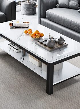 3YV5茶几台客厅家用办公室钢化玻璃茶桌简约现代意式小户型长方形