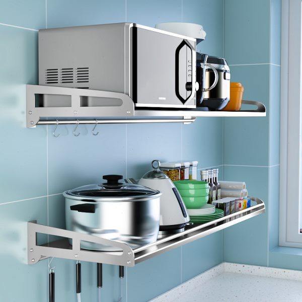 多功能304不锈钢微波炉厨房置物架壁挂式墙上烤箱碗碟收纳支架子,厨房/烹饪用具,微波炉置物架,淘宝优惠券,粉丝福利购,淘宝优惠卷