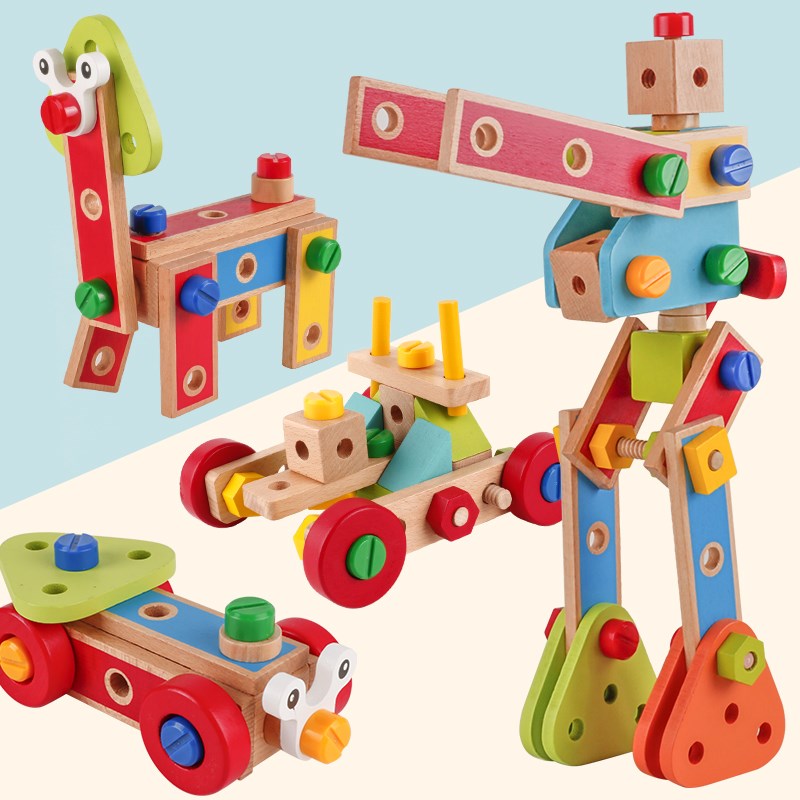 幼儿园小中大班建构区材料拆装拧螺丝螺母组合玩教V具蒙氏早教益