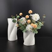 现代简约陶瓷插花花器摆件茶几客厅电视柜样板房民宿家居软装 花瓶