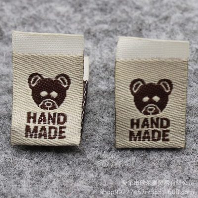 大肠卷布标handmade织标布标手工玩偶饰品小标签织唛领标