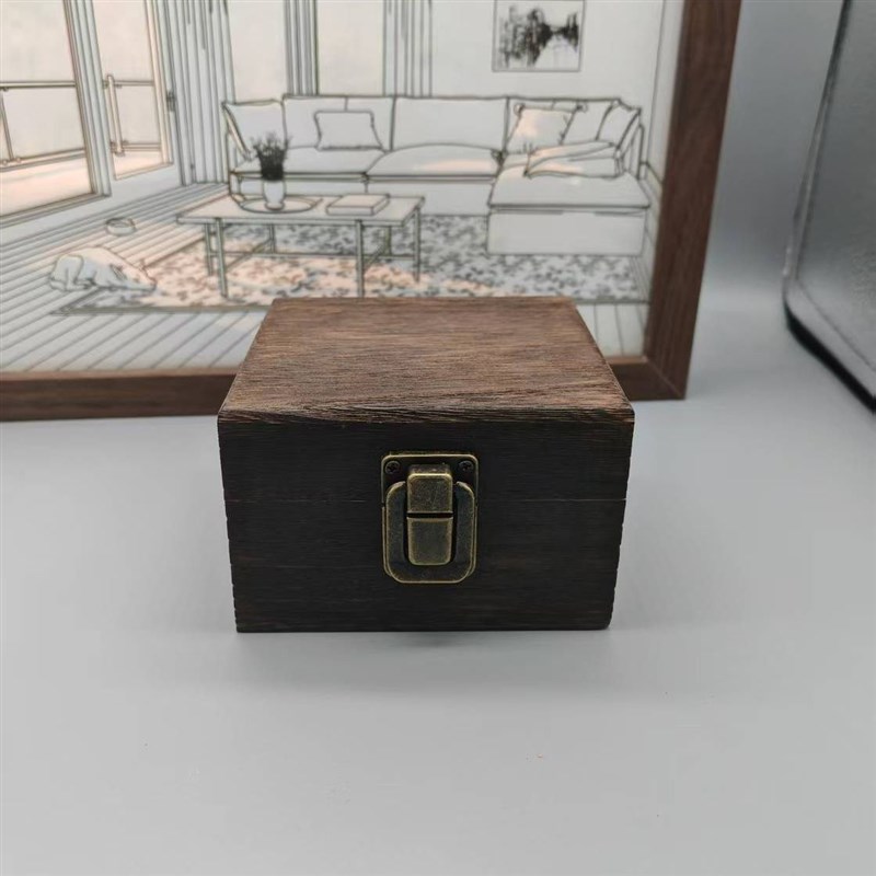 木盒长方形复古色实木收纳盒翻盖木制礼品包装U盒首饰盒木盒子