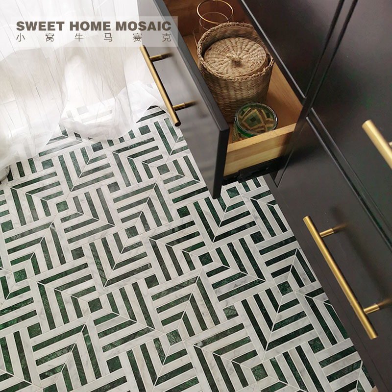石材马赛克大g理石背景墙拼花玄关餐厅厨房浴室防滑地砖卫生间瓷