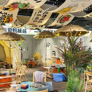 露营小酒馆天幕装饰布工业风酒吧吊顶挂布天花板遮挡背景布定制