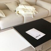 中古风不锈钢中古套几个性 黑白色长方形边几组合简约家用客厅茶几