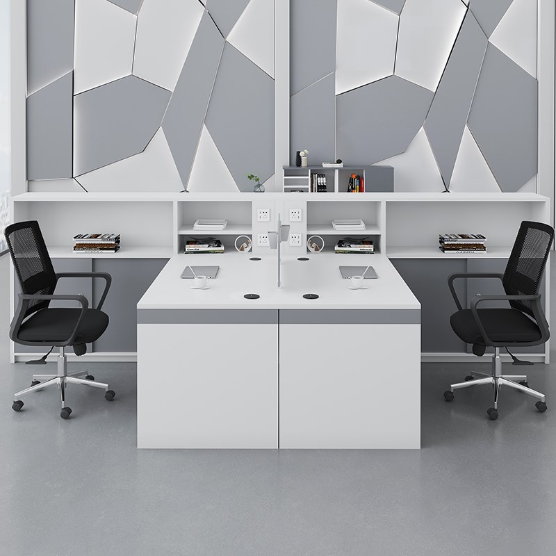 职员办公桌椅组合k简约现代员工位卡座家具办公室财务桌屏风双人