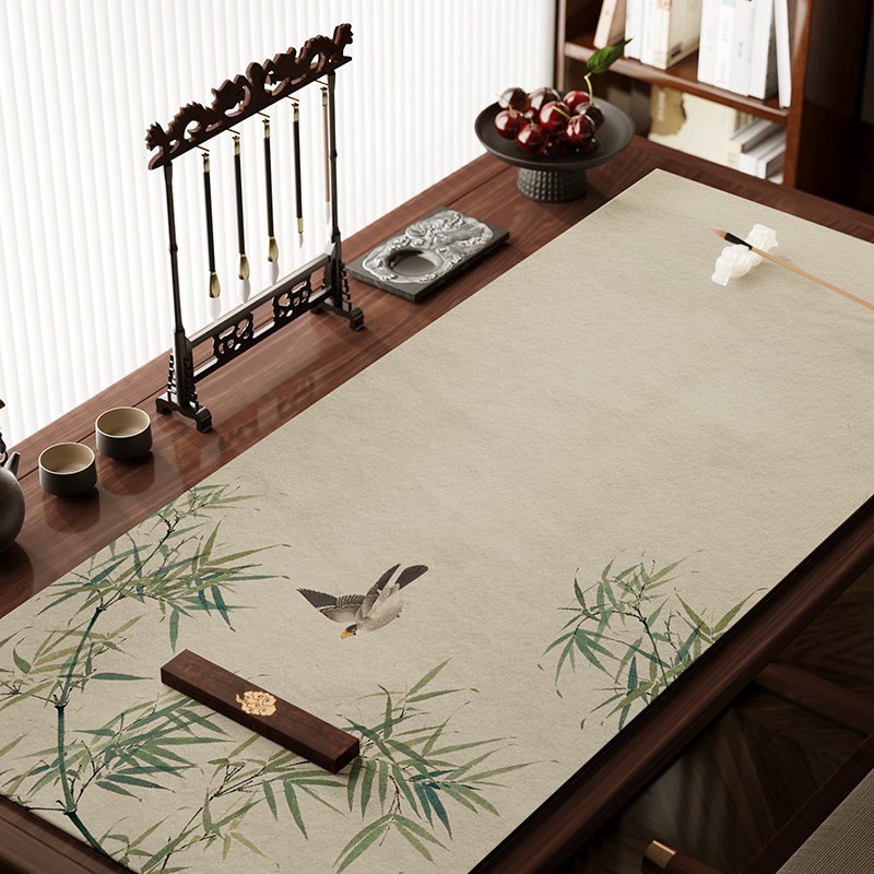 新中式禅意d书法毛毡垫毛笔字书桌垫中国风写字垫文房四宝防滑桌