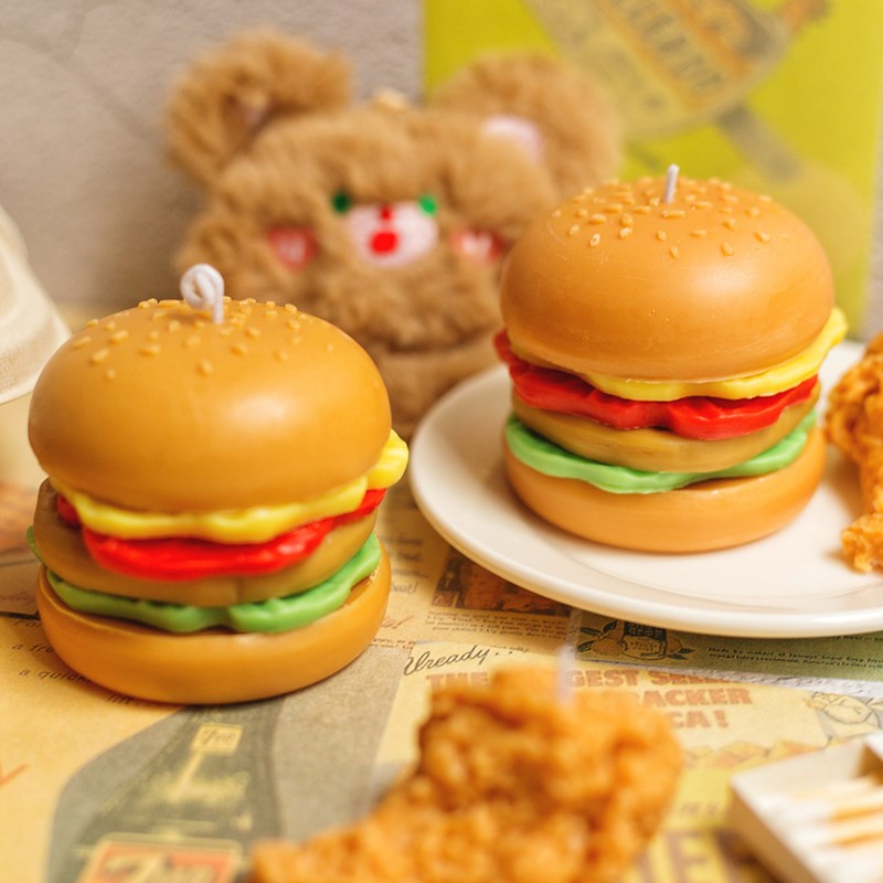 招财进堡香薰蜡烛创o意生日礼物男女生礼物麦门可爱摆件卧室汉堡