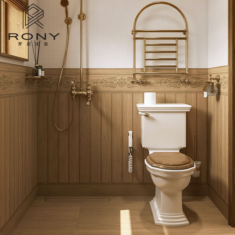 法式墙裙木纹砖厨房卫生间瓷砖花砖北美胡桃木S浴室防滑地砖墙砖