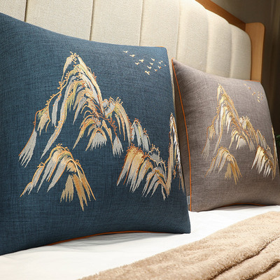 大抱枕靠垫高f档中式沙发靠枕客厅床头靠背垫抱枕套不含芯靠山背