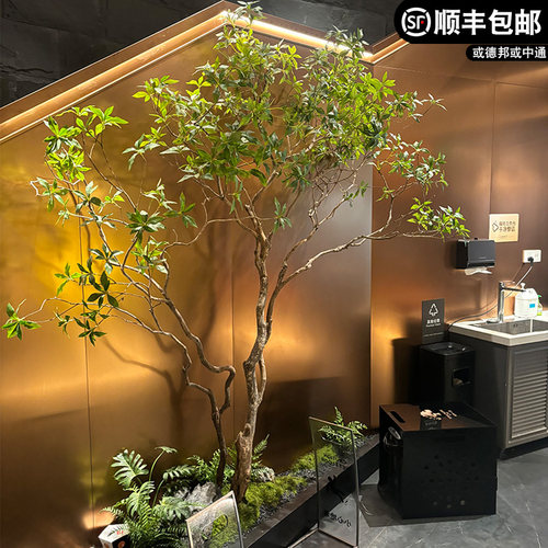 高端仿真马醉木绿植造景橱窗仿生植物装饰树大型假树简约室内景观