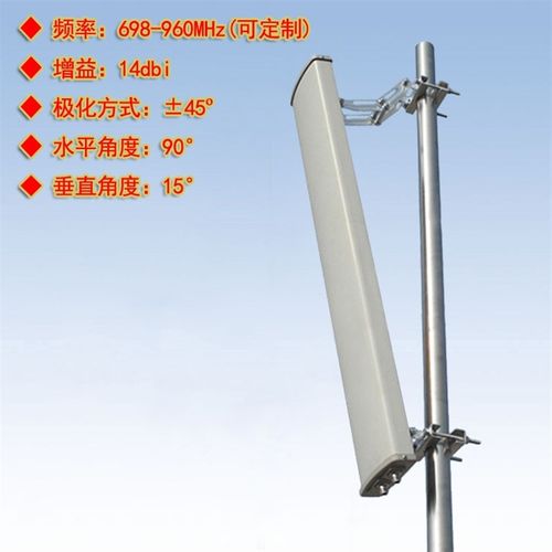 LTE 4G通信频段698-960MHz双极化14dbi 90度板状扇区定向天线