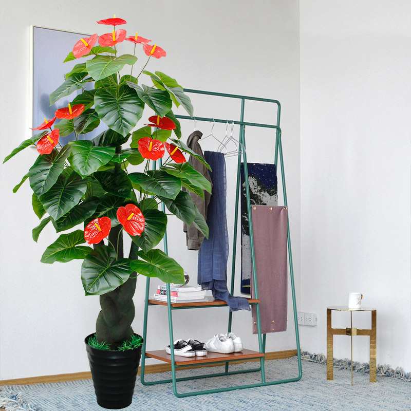仿真假花红掌绿植盆栽大型客厅假植物装饰摆件室内仿真花假树红枫