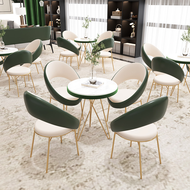 休闲咖啡厅桌椅组合卡座奶茶店甜品店餐饮家具售楼处接待洽谈沙发