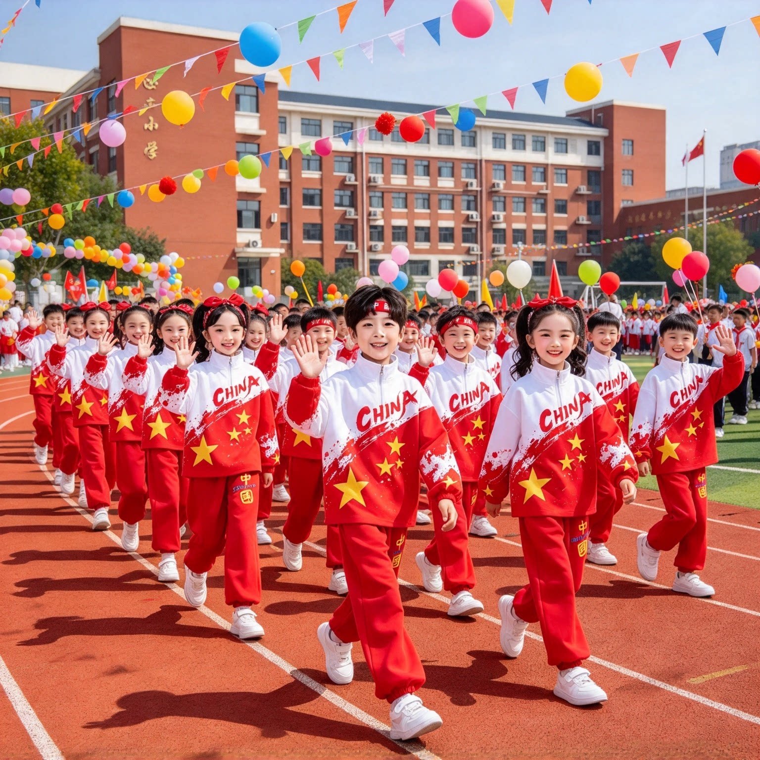 国庆儿童啦啦队演出服小学生班服