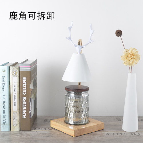 香薰融蜡灯融氛灯室内浪漫香烛无助橡木创意卧室烟眠扩香台灯调光