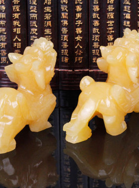 聚宝盆黄玉居貅摆件招财一对家貔风装客厅水饰品店铺聚财开业礼品