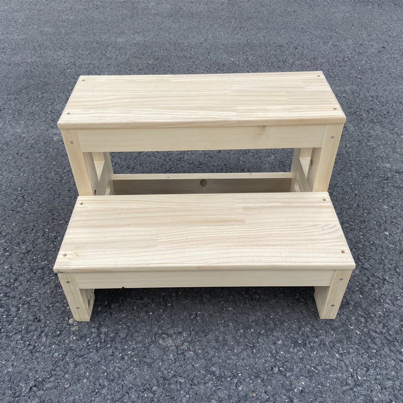 58N实木家用梯2步楼梯阳台阶梯子踏步登高窗台阶脚踏3小双层活动