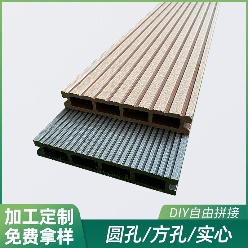 一代方孔户外水景露台拼接木地板 室外公园园林栈道地板