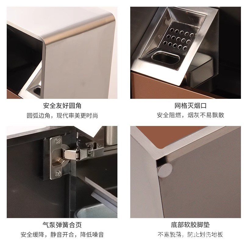 户外垃圾桶分类不锈钢酒店大堂立式电梯口商用室外带烟灰缸果皮箱