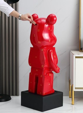 网红卡通熊落地大摆件装饰客厅沙发电视柜边创意公仔存钱罐工厂店