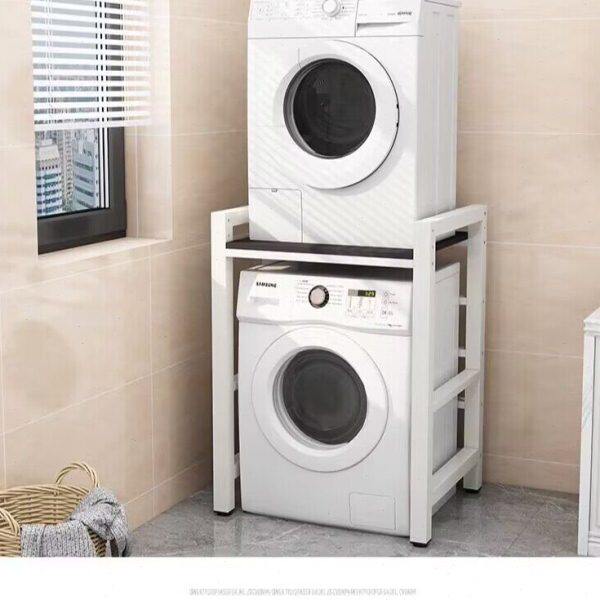 落地双层洗衣机烘干机叠放架洗碗机上方加厚收纳架子阳台置物架