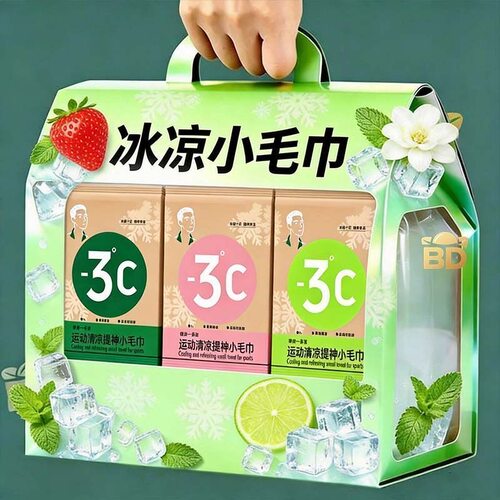 冰感小毛巾冷感清凉薄荷毛巾去汗提神降温冰巾吸汗军训擦汗神器