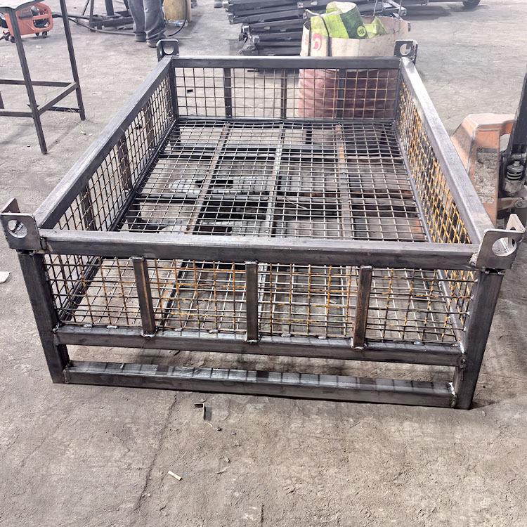托盘仓储笼上海智琳厂家供应网格款固定式金属网箱销售金属料框