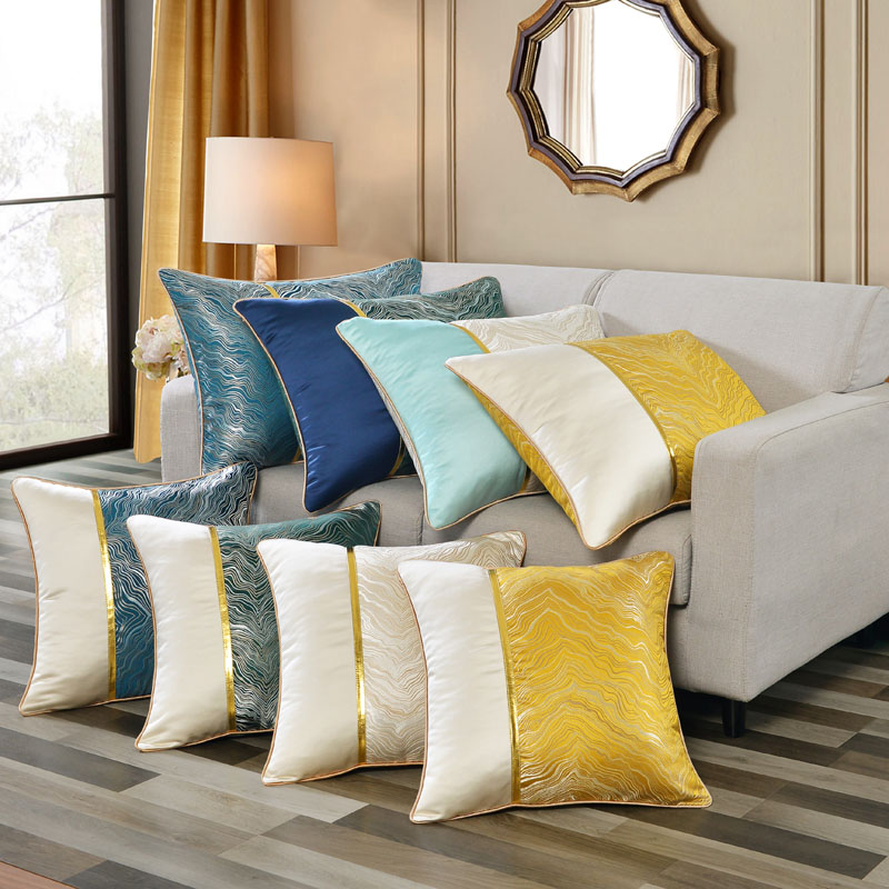 定做高档轻奢沙发抱枕套含芯客厅样D板房床头靠枕长方靠垫汽车腰