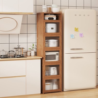 厨房餐边柜子储物缝隙防尘咖啡机置物窄柜靠墙窄边收纳柜放锅橱柜