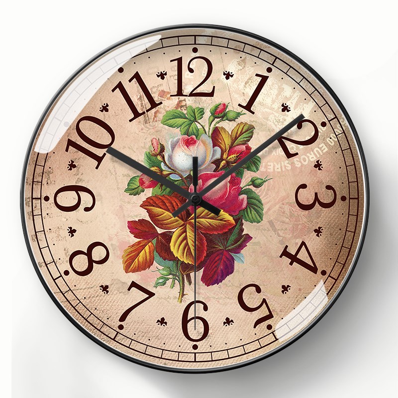 轻奢风格北欧挂墙时钟静音v卧室钟表现代客厅创意时尚挂钟简约现