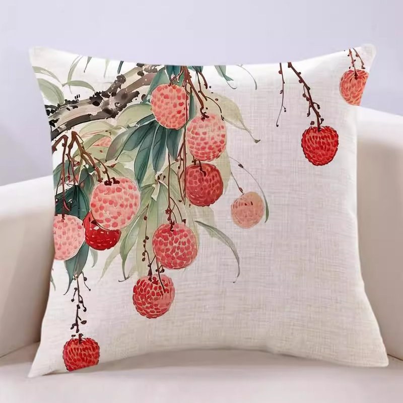 新中式靠枕靠腰垫背荔枝寓意靠垫客D厅沙发抱枕办公室座椅卧室床