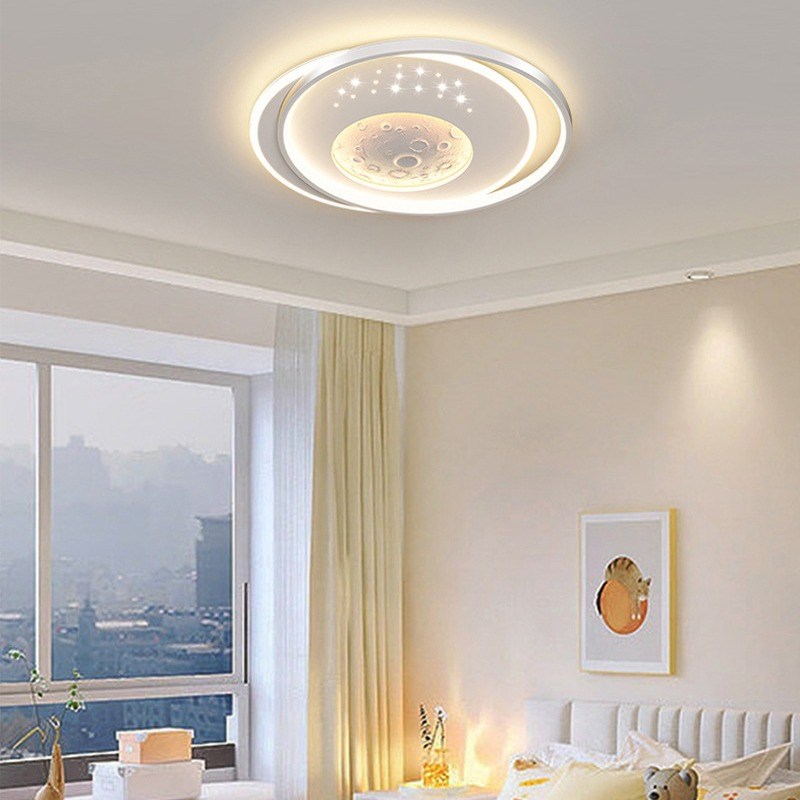 卧室灯奶油风简约现代大气家y用创意主卧房间吸顶灯广东中山灯具