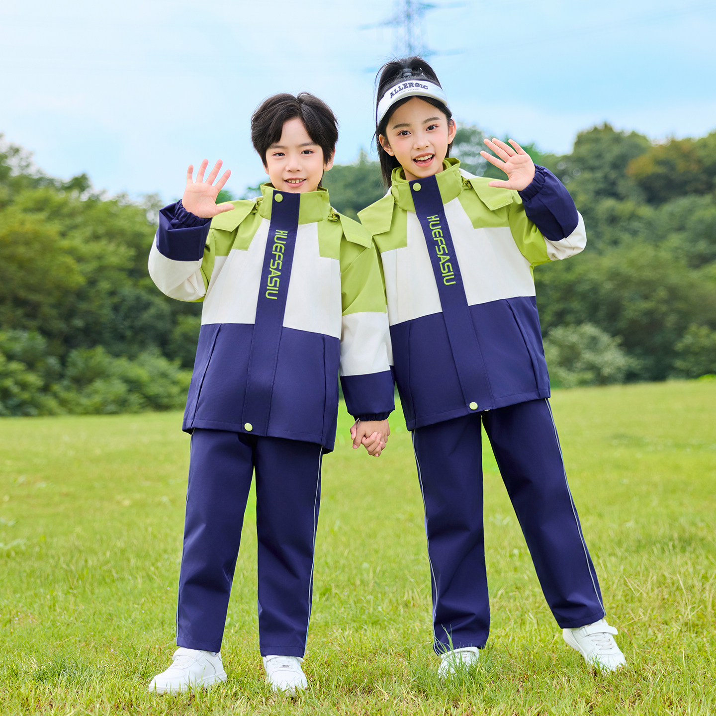 儿童运动会冲锋衣学院风表演服