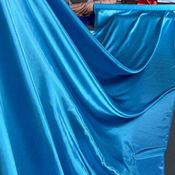 天蓝绸布色丁绸缎布料加密亮面礼盒内衬里布浅色面料舞蹈道具布料