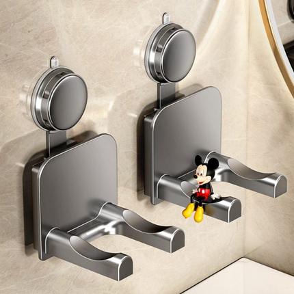 吸盘吹风机置物架免打孔卫生间收纳绕线电吹风挂架浴室吹风筒支架