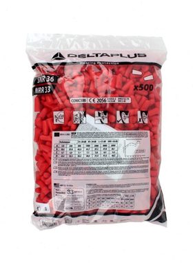 代尔塔SNR 37dB建筑工地工厂机械操作防护耳塞填充包子弹型PU泡棉