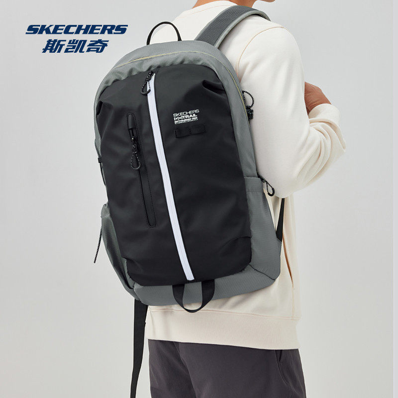 斯凯奇秋季男女同款双肩背包户外运动包新品尼龙面料大容量通勤