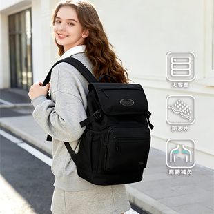 斯凯奇2025新品男女同款运动包简约双肩背包翻盖可调节户外包