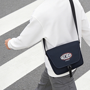 斯凯奇2026年新款男女通用小型邮差包简约百搭休闲运动单肩斜挎包